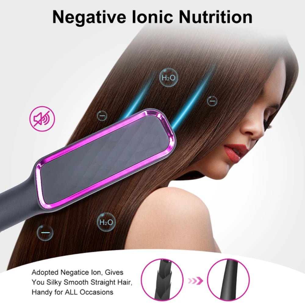 Electric Hot Comb Straight Hair Straightener Comb Straightening Brush Negative Ion Multifunctional Anti-Scalding Styling Tool