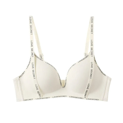 English Letter Wireless Deep V Bra Shockproof Anti-sagging Push Up Underwear Close-fitting Gathered Breasts Seamless Bras Sport