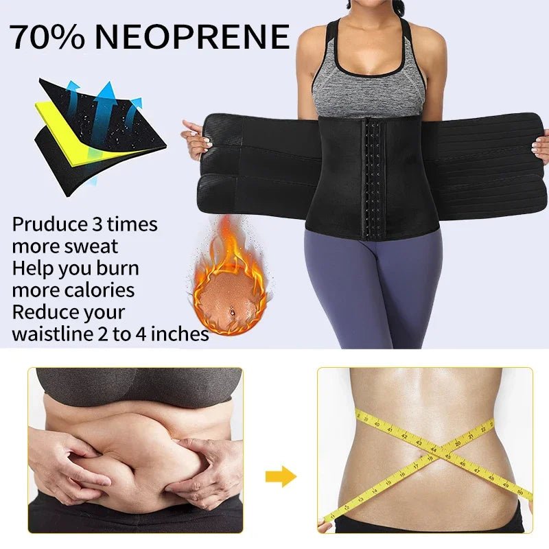 Neoprene Sweat Body Shaper Waist Trainer Belts Shapewear Girdle Tummy Control Slimming Fat Burning Postpartum Sheath Belt