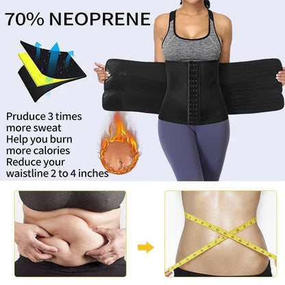 Neoprene Sweat Body Shaper Waist Trainer Belts Shapewear Girdle Tummy Control Slimming Fat Burning Postpartum Sheath Belt