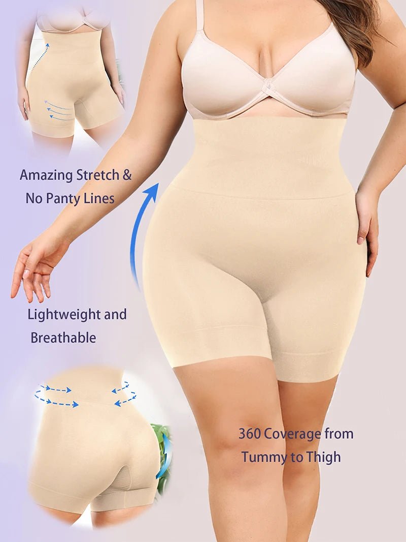 Plus Size Womens Shapewear High Waisted Body Shaper Tummy Control Panties Obesity Slimming Shapers Waist Trainer Shaping Shorts