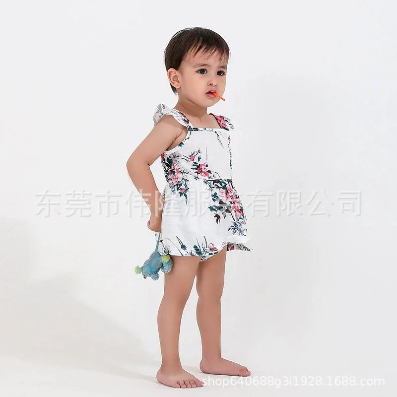 Family Matching Clothes Mother Daughter Dresses Baby Girl Mum Printed Dress Summer Sleeveless Loose Vacation Beach Frock