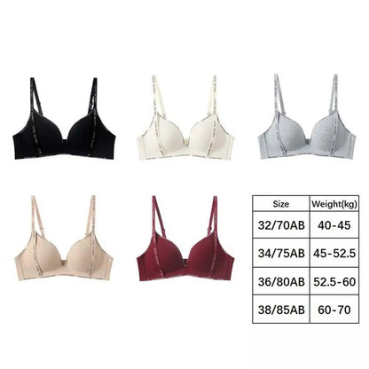 English Letter Wireless Deep V Bra Shockproof Anti-sagging Push Up Underwear Close-fitting Gathered Breasts Seamless Bras Sport