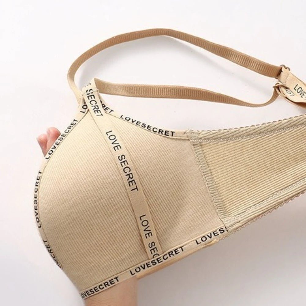 English Letter Wireless Deep V Bra Shockproof Anti-sagging Push Up Underwear Close-fitting Gathered Breasts Seamless Bras Sport