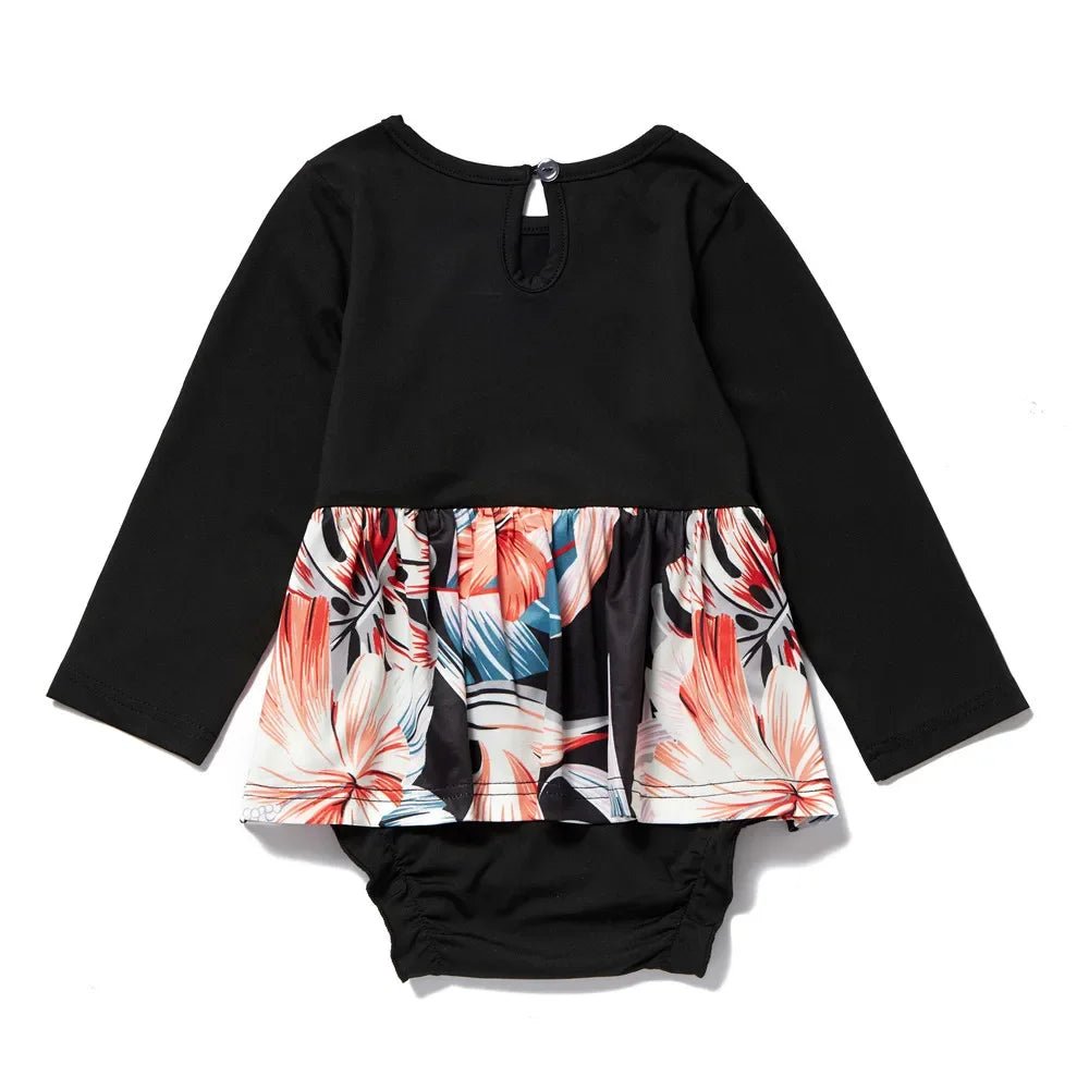 Fashion Mom and Daughter Dress Spring Summer Holiday Beach Dress Floral Patchwork Long Dress Baby Romper Mommy and Me Clothes