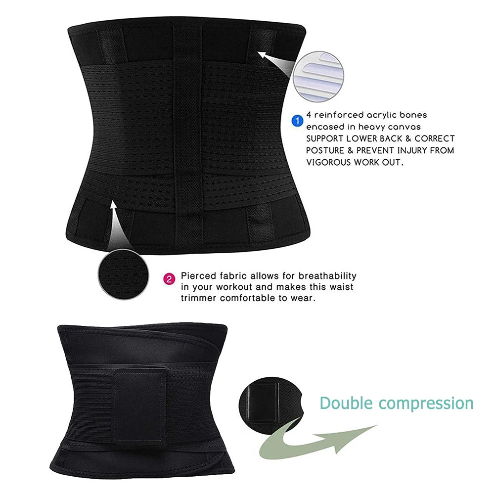 Unisex Black Postpartum Belly Band Casual Four Seasons Adult Waist Cincher Trimmer with Sticker for Women Body Shaper
