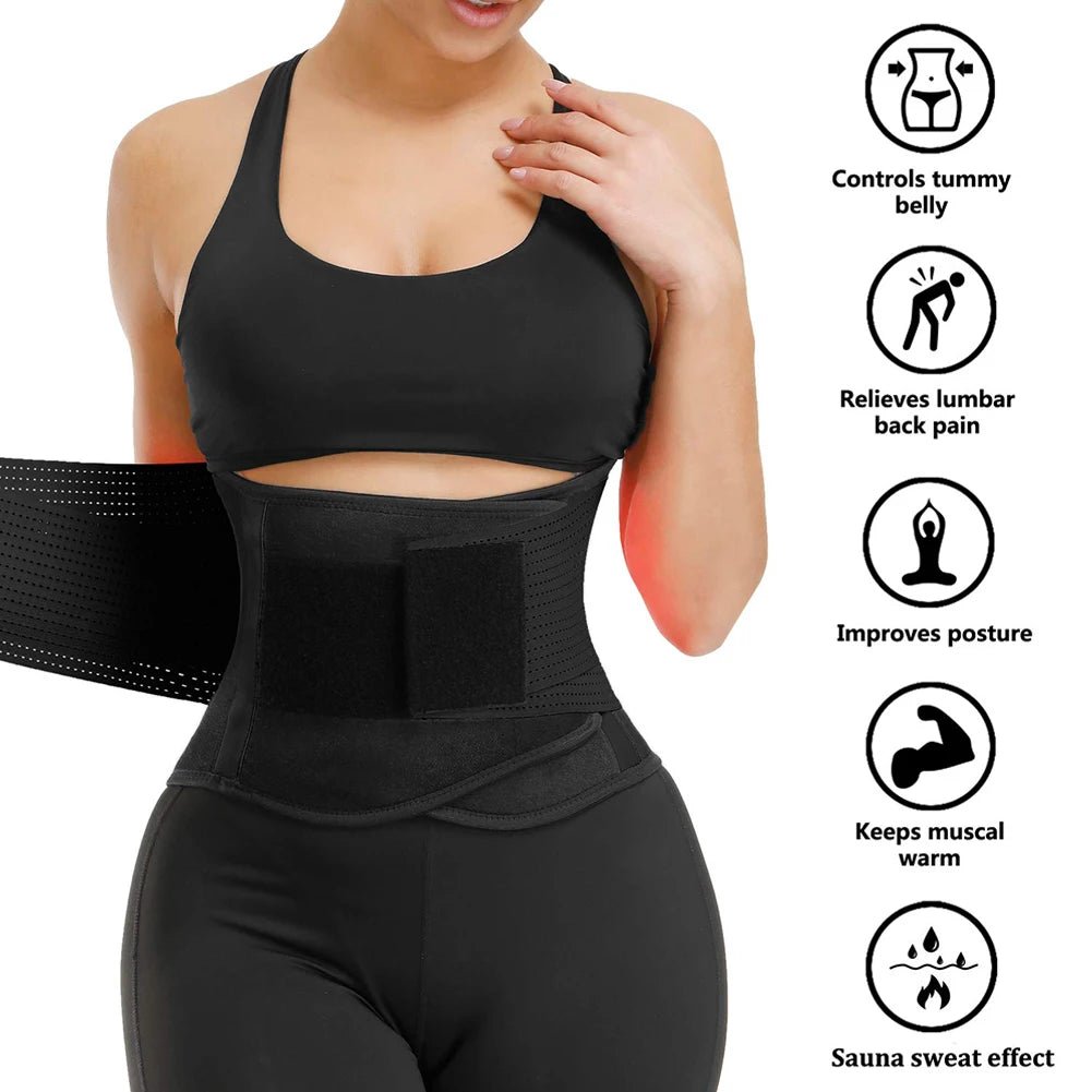 Unisex Black Postpartum Belly Band Casual Four Seasons Adult Waist Cincher Trimmer with Sticker for Women Body Shaper
