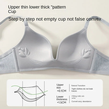 English Letter Wireless Deep V Bra Shockproof Anti-sagging Push Up Underwear Close-fitting Gathered Breasts Seamless Bras Sport