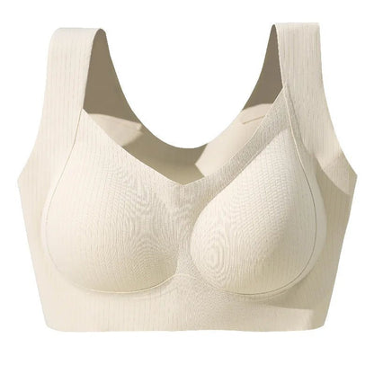 Comfortable, One-piece, Traceless Fixed Cup, Women's Underwear, Beautiful Back Sports Vest, Sleep Large Size Bra Thin