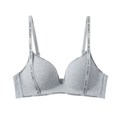 English Letter Wireless Deep V Bra Shockproof Anti-sagging Push Up Underwear Close-fitting Gathered Breasts Seamless Bras Sport