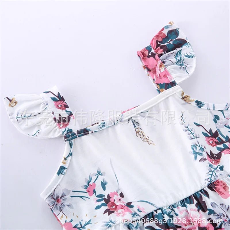 Family Matching Clothes Mother Daughter Dresses Baby Girl Mum Printed Dress Summer Sleeveless Loose Vacation Beach Frock