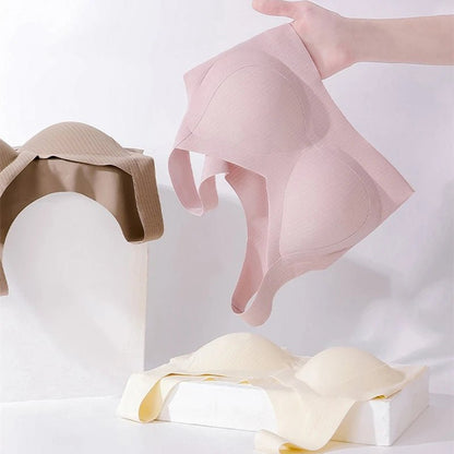 Comfortable, One-piece, Traceless Fixed Cup, Women's Underwear, Beautiful Back Sports Vest, Sleep Large Size Bra Thin