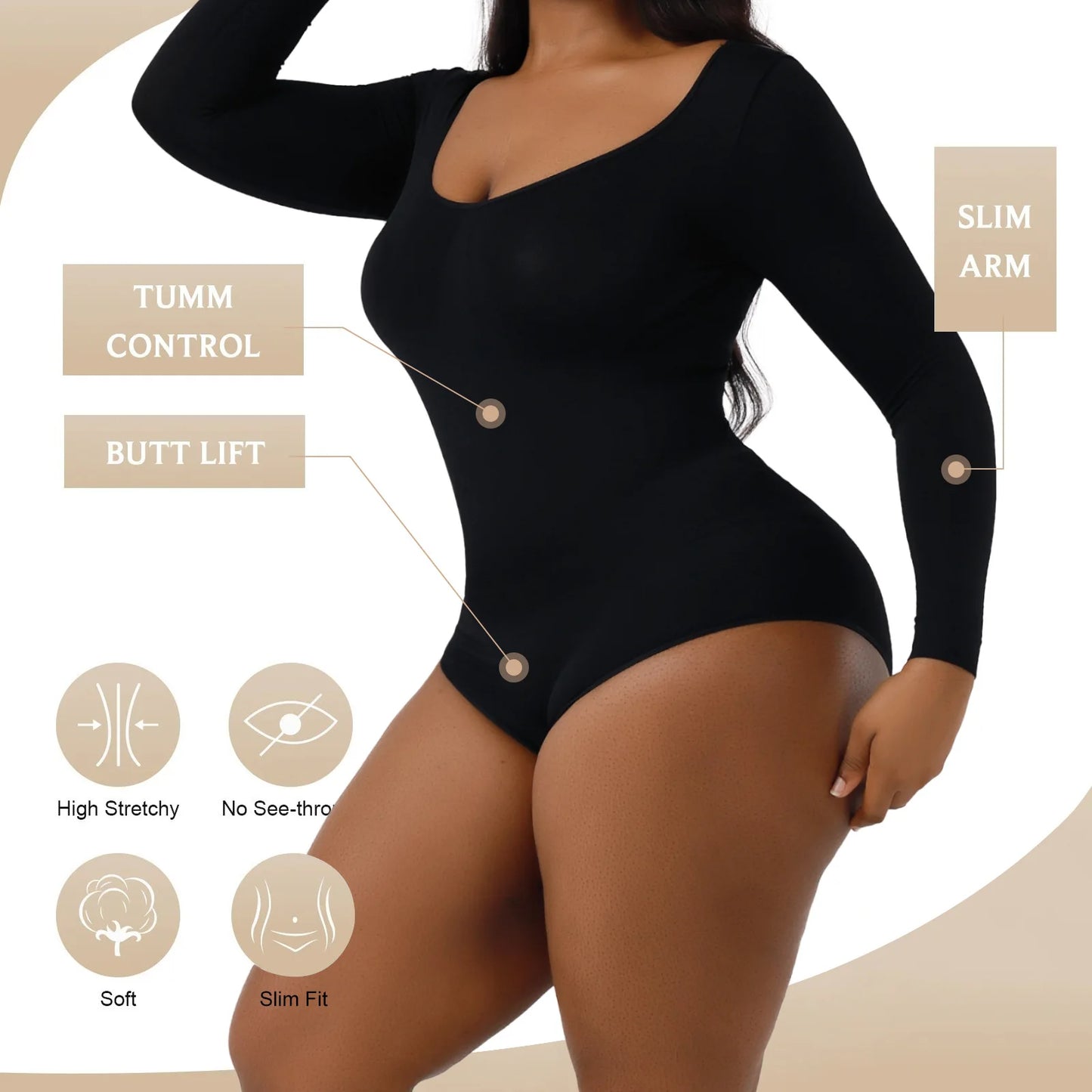 Sexy Women's Clothing Autumn/winter Long Sleeve Shapewear Tummy Control Bodycon Dress