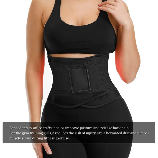 Unisex Black Postpartum Belly Band Casual Four Seasons Adult Waist Cincher Trimmer with Sticker for Women Body Shaper