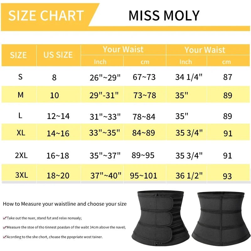 Neoprene Sweat Body Shaper Waist Trainer Belts Shapewear Girdle Tummy Control Slimming Fat Burning Postpartum Sheath Belt