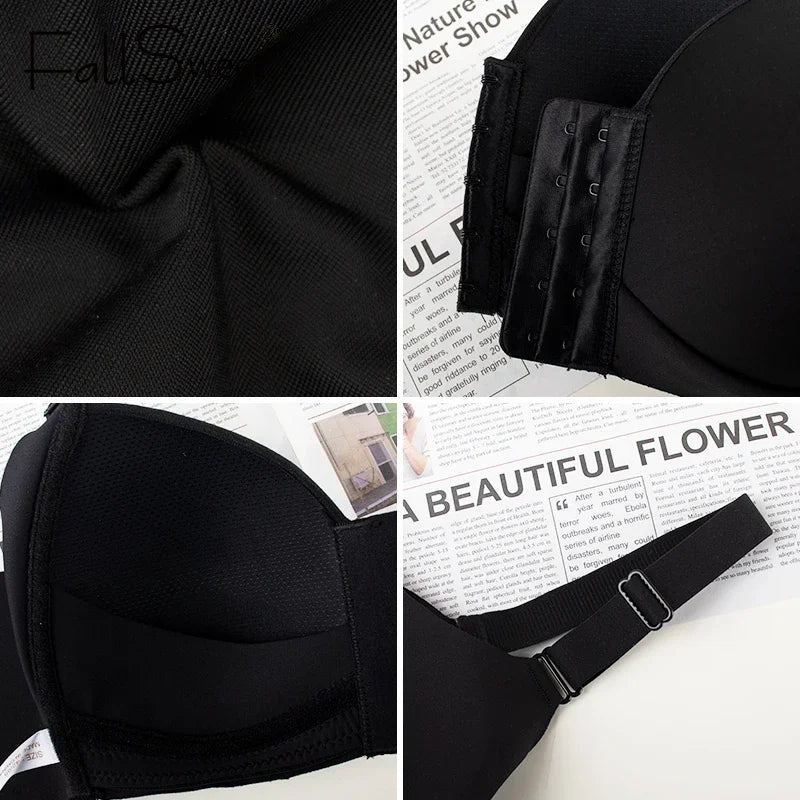 FallSweet Women's Front Closure Bra Plus Size Wireless Bralette Thin Cup Comfortable Underwear Mom Lingerie Seamless Brassiere