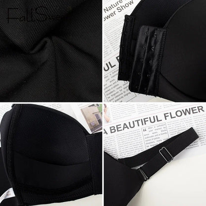 FallSweet Women's Front Closure Bra Plus Size Wireless Bralette Thin Cup Comfortable Underwear Mom Lingerie Seamless Brassiere