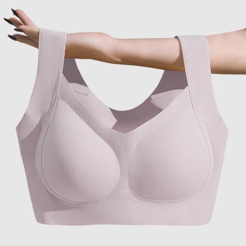 Comfortable, One-piece, Traceless Fixed Cup, Women's Underwear, Beautiful Back Sports Vest, Sleep Large Size Bra Thin