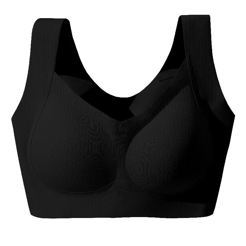 Comfortable, One-piece, Traceless Fixed Cup, Women's Underwear, Beautiful Back Sports Vest, Sleep Large Size Bra Thin
