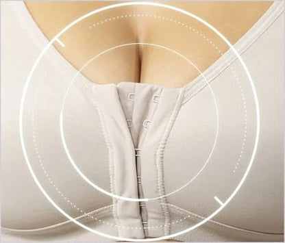 Womens 18 Hour Front-close Wirefree Bra Front Closure Posture Bra Full Coverage Back Adjustable  Support Everyday Comfy Unpadded